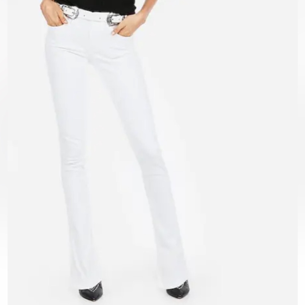 White Express Mid Rise Skyscraper Jeans -  slight flare -  size: 12 Long